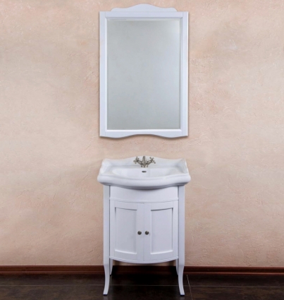 Мебель для ванной La Beaute Classic Lorette 65 белый матовый, фурнитура серебро