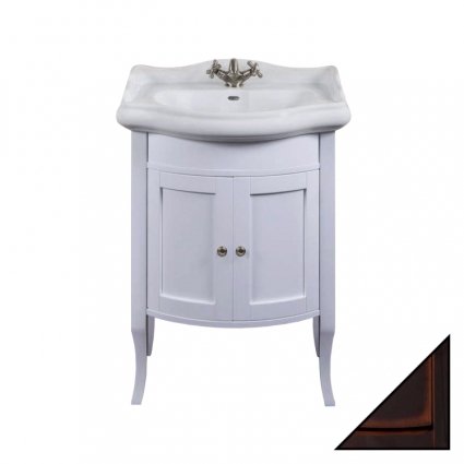 Тумба для комплекта La Beaute Classic Lorette 65 темное дерево глянец, фурнитура серебро