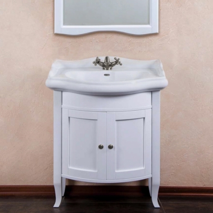 Тумба для комплекта La Beaute Classic Lorette 70 белый матовый, фурнитура серебро