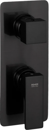 Смеситель для ванны с душем Remer Absolute AU93KBCFP чёрный брашированный хром