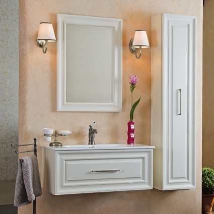 Мебель для ванной La Beaute Classic Cornelia 85 слоновая кость матовый, фурнитура серебро