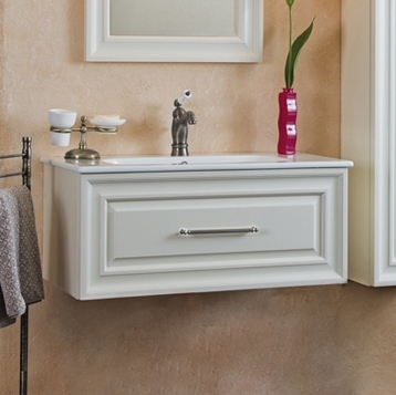Тумба для комплекта La Beaute Classic Cornelia 85 слоновая кость матовый, фурнитура серебро