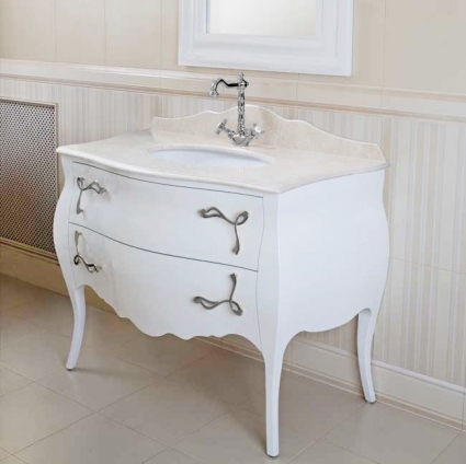 Тумба для комплекта La Beaute Classic Holly белый глянец, фурнитура хром