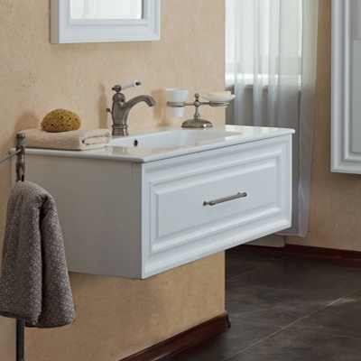 Тумба для комплекта La Beaute Classic Cornelia 100 белый матовый, фурнитура серебро