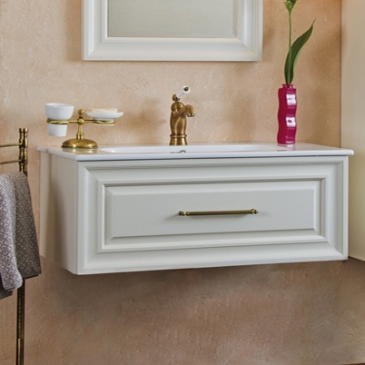 Тумба для комплекта La Beaute Classic Cornelia 100 слоновая кость матовый, фурнитура бронза