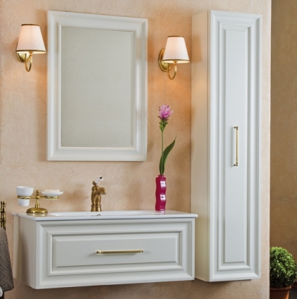 Мебель для ванной La Beaute Classic Cornelia 100 слоновая кость матовый, фурнитура золото