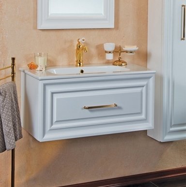 Тумба для комплекта La Beaute Classic Cornelia 85 белый матовый, фурнитура золото