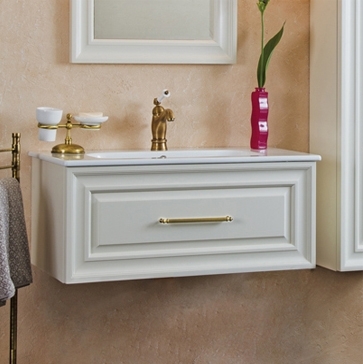 Тумба для комплекта La Beaute Classic Cornelia 85 слоновая кость матовый, фурнитура золото
