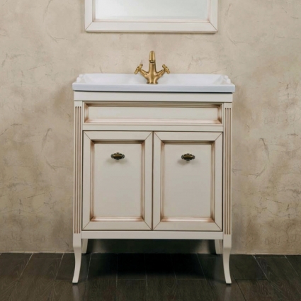 Тумба с раковиной La Beaute Classic Vivien Porta 70 слоновая кость с патиной, фурнитура бронза