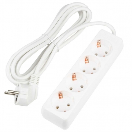 Удлинитель Uniel Ultra 4гн х 3м с/з S-GCU4-3 White UL-00010006