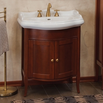 Тумба с раковиной La Beaute Classic Lorette 70 орех матовый, фурнитура бронза