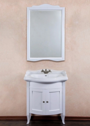Тумба с раковиной La Beaute Classic Lorette 70 белый матовый, фурнитура серебро