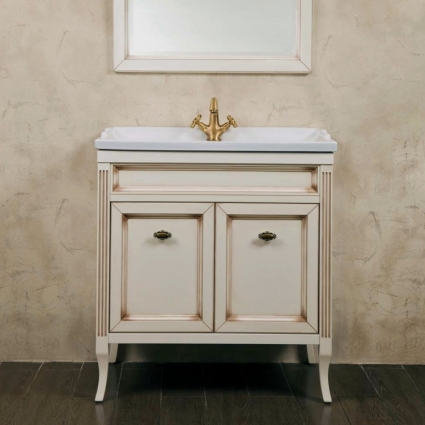 Тумба с раковиной La Beaute Classic Vivien Porta 80 слоновая кость с патиной, фурнитура бронза