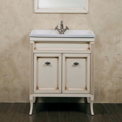 Тумба с раковиной La Beaute Classic Vivien Porta 70 слоновая кость с патиной, фурнитура серебро