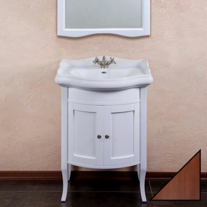 Тумба с раковиной La Beaute Classic Lorette 65 орех матовый, фурнитура серебро