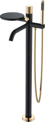Напольный смеситель для ванны с душем Boheme Stick 129-BG.2 black diamond gold