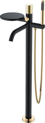 Напольный смеситель для ванны с душем Boheme Stick 129-BG black diamond gold