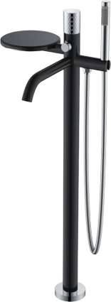 Напольный смеситель для ванны с душем Boheme Stick 129-BCR black diamond chrome