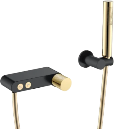 Смеситель для ванны с душем Boheme Stick 123-BG.2 black touch gold