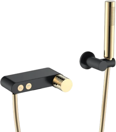 Смеситель для ванны с душем Boheme Stick 123-BG black diamond gold