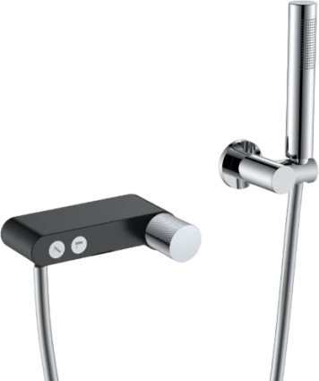 Смеситель для ванны с душем Boheme Stick 123-BCR.2 black touch chrome