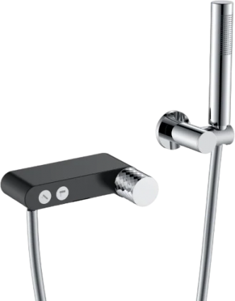 Смеситель для ванны с душем Boheme Stick 123-BCR black diamond chrome