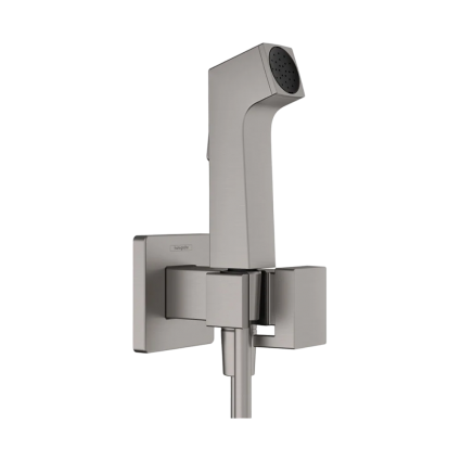 Гигиенический душ Hansgrohe Bidette E 1jet 29233340 со смесителем, шлифованный черный хром