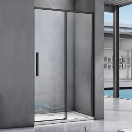 Душевая дверь в нишу Good Door Idea WTW-130-C-B 130 см, профиль черный
