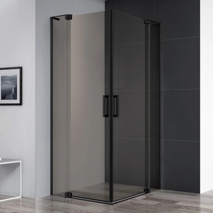 Душевой уголок Cezares Slider AH 2 90/100-100/110 BR Nero профиль черный, стекло бронза