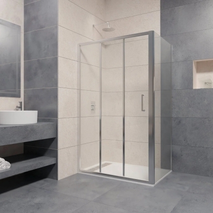 Душевой уголок RGW Passage PA-13+80 см (99-101)x80x195 профиль хром, стекло прозрачное