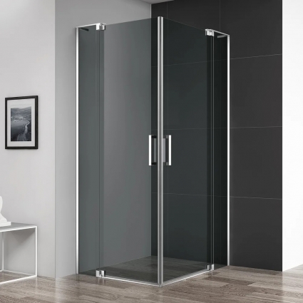 Душевой уголок Cezares Slider AH 2 90/100-100/110 Grigio Cr профиль хром, стекло серое
