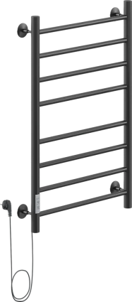 Полотенцесушитель электрический Ника Way 2 L, 80/50, черный матовый