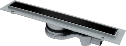 Душевой лоток CK DRAIN 1105-00155 55 см, с мокрым затвором, щелевой, из нержавеющей стали, с решеткой, черный
