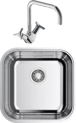 Комплект Мойка кухонная Omoikiri Omi 44-U/IF-IN Quadro + Смеситель Vidima Trinity BA263AA