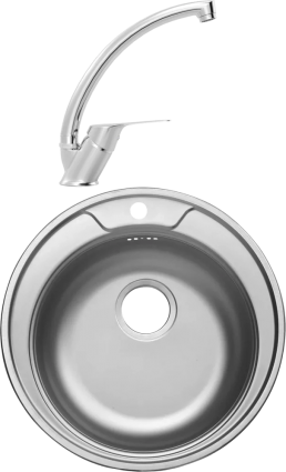 Комплект  Мойка кухонная Domaci Равенна Rite DFA 500 (6) TG + Смеситель для кухни MEGA Mega MG-BMK016 хром