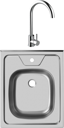 Комплект Мойка кухонная Ukinox Стандарт STD500.600 ---6C 0CS + Смеситель для кухни Domaci Равенна OL-04Ss