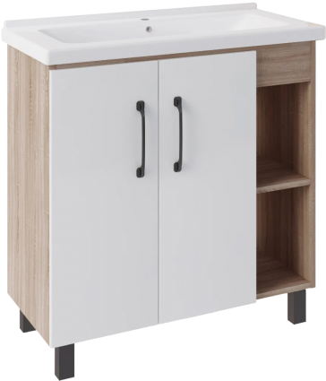 Тумба для комплекта ASB-Mebel Адель 80 белая, дуб сонома
