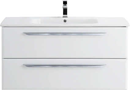 Тумба с раковиной Cezares Eco Cer 80, bianco lucido, ручки хром