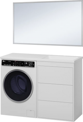 Мебель для ванной Brevita Grafit 60 R, под стиральную машину, раковина Kamilla