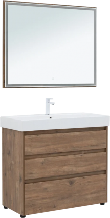 Мебель для ванной Aquanet Nova Lite 100 напольная, дуб рустикальный, 3 ящика