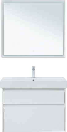 Мебель для ванной Aquanet Nova Lite 85 белая глянцевая, 2 ящика