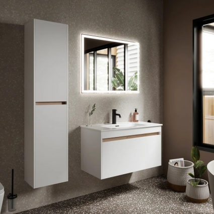 Мебель для ванной Sancos Smart 90 см белый глянец
