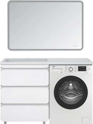 Мебель для ванной Misty Чегет 130 L, под стиральную машину