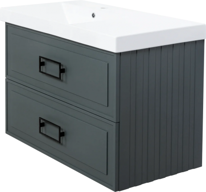 Тумба с раковиной La Fenice Cubo Twin 90 L, серая