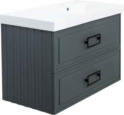 Тумба с раковиной La Fenice Cubo Twin 90 R, серая