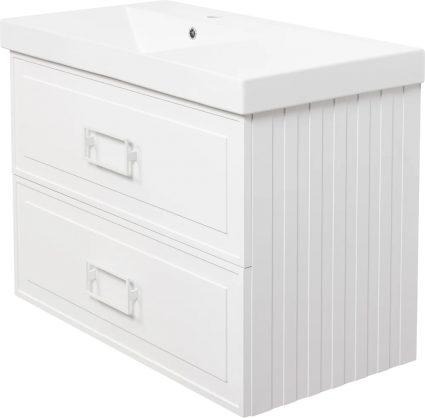 Тумба с раковиной La Fenice Cubo Twin 90 L, белая