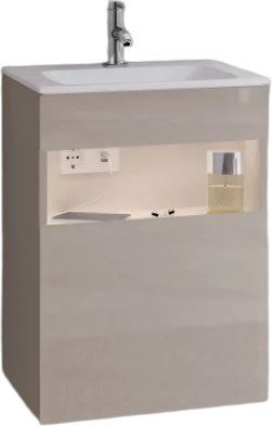 Тумба для комплекта Keuco Stageline 32822 46 см, R, с подсветкой, розеткой и точкой зарядки USB и USB-C, кашемир
