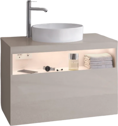 Тумба для комплекта Keuco Stageline 32864 80 см, с подсветкой, розеткой и точкой зарядки USB и USB-C, кашемир