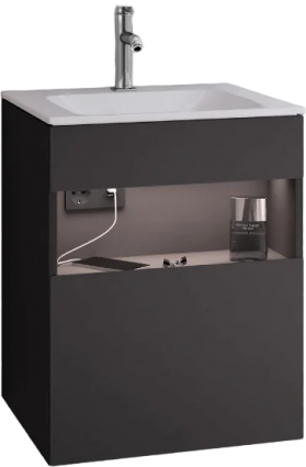 Тумба для комплекта Keuco Stageline 32842 50 см, с подсветкой, розеткой и точкой зарядки USB и USB-C, вулканит
