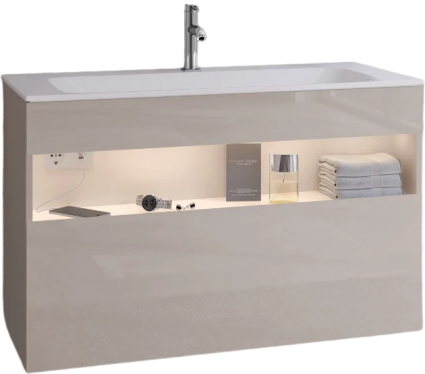 Тумба для комплекта Keuco Stageline 32872 100 см, с подсветкой, розеткой и точкой зарядки USB и USB-C, кашемир